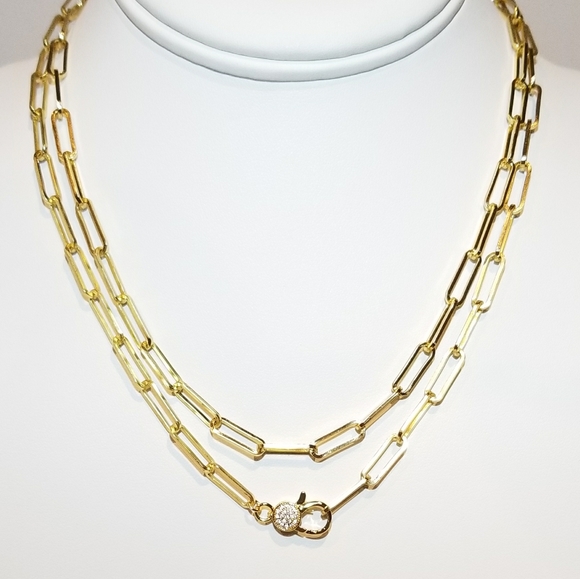 Modern Matte Gold Paperclip Chain Necklaces NEW - Picture 12 of 12